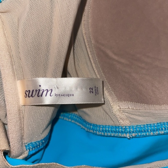 Cacique swim plus Halter Tankini Top Turquoise size 22. MM - Picture 5 of 5